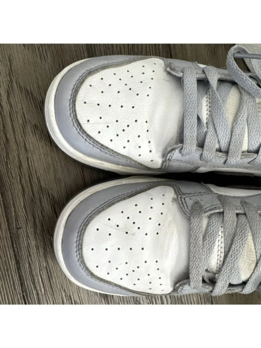 Nike Dunk Low Retro Gray & White Leather Sneakers Mens Size 8 Retro Athletic